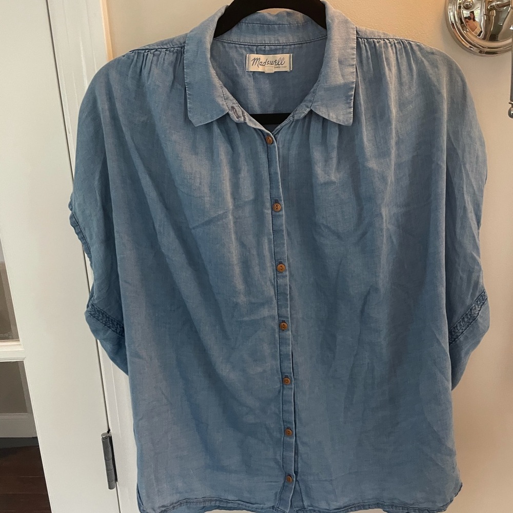 Madewell Chambray Courier Top, size large
